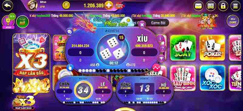 Bayvip nổi bật trên thị trường cá cược với tựa game Tài Xỉu